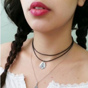 שרשרת אום ॐ-עור כפולה