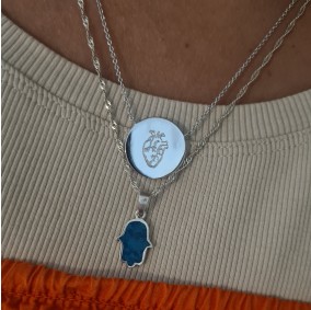 שרשרת חריטה מטבע כסף 925 