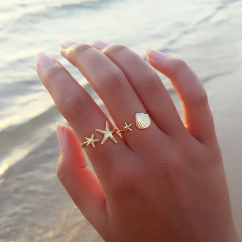 טבעת צדף וכוכב ים 
