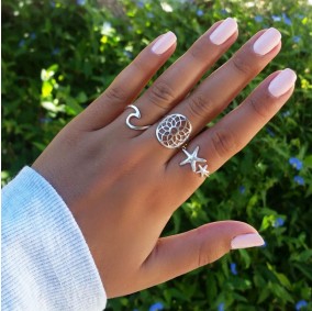 טבעת כוכבי ים-כסף